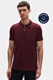 Ds Damat Slim Fit Mürdüm Kutulu Polo Yaka T-Shirt