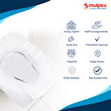 Mulpex Tek Kullanımlık Suda Çözünür Klozet Kapak Örtüsü - 5 x 10 lu Paket | Hijyenik ve Pratik Seyahat Aksesuarı