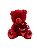 Halley Parlak Kalpli Peluş Ayı 30 cm - Kırmıızı Renkli