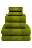 Textile Colors Zeytin Desenli %100 Pamuk Banyo Havlu Seti 12 Adet, 4 Banyo havlusu, 4 El Havlusu, ve 4 Yüz Havlusu, -Style- Yeşil