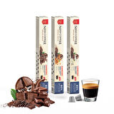 Nish Coffee Aromalı Kapsül Kahve 3'lü Set (Karamel-Vanilya-Çikolata) - 30 Adet