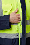 Linum Reflektörlü İş Güvenliği Parkası - Su ve Rüzgar Geçirmez, Yüksek Görünürlüklü Kışlık Mont