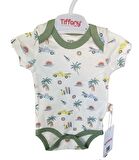 Tiffany Body Kısa Kol Trip Tour Theme Ekru - Yeşil
