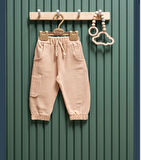 Tiffany Pantolon Kargo Cepli Müslin Theme Bej