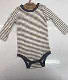 Tiffany Body Uzun Kol Modal Organik Theme Çizgili Lacivert