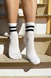 Çizgili Tenis Çorabı Kolej Çorap Unisex 2 Adet