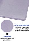 Deri Mouse Pad Dikişli Kenar  Çift Yönlü Kullanım Masa Matı Sümen 70x30 L Lila