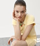 V Yaka  Havlu Kumaş Kadın Elbise