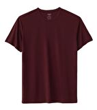Regular Bisiklet Yaka Tshirt - Bordo