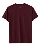 Regular Bisiklet Yaka Tshirt - Bordo