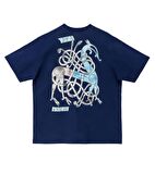 Gods of Horses and Snake Oversize Tshirt - Lacivert