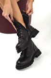 Tamer Tanca Kadın Hakiki Deri Siyah Floter Casual Bot 922 23K10024 BN BOT SK22/23 SIYAH FLOTER