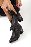 Tamer Tanca Kadın Hakiki Deri Siyah Klasik Bot 923 472 BN BOT SK22/23 SIYAH