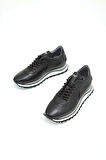 Tamer Tanca Erkek Hakiki Deri Siyah Sneakers & Spor Ayakkabı 383 5268 ERK AYK SK22/23 SYH SLVR/SYH MET