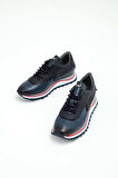 Tamer Tanca Erkek Hakiki Deri Lacivert Sneakers & Spor Ayakkabı 383 5268 ERK AYK SK22/23 LACI SLVR/LACI MET