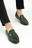 Tamer Tanca Erkek Hakiki Deri Yeşil Driver Ayakkabı 01 20-875 ERK AYK SK22/23 YESIL KROKO