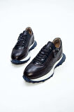 Tamer Tanca Erkek Hakiki Deri Lacivert Sneakers & Spor Ayakkabı 383 5454 ERK AYK Y23 LACI DR/LACI
