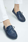 Tamer Tanca Erkek Hakiki Deri Lacivert Loafer Ayakkabı 355 14021 ERK AYK Y23 LACI ASF