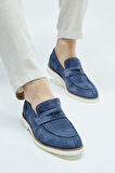Tamer Tanca Erkek Hakiki Deri Lacivert Süet Loafer Ayakkabı 537 3190 ERK AYK Y23 LACI SUET