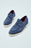 Tamer Tanca Erkek Hakiki Deri Lacivert Süet Loafer Ayakkabı 537 3190 ERK AYK Y23 LACI SUET