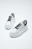 Tamer Tanca Kadın Vegan Beyaz/Siyah Sneakers & Spor Ayakkabı 829 7002S BN AYK Y23 BEYAZ/SIYAH TAS