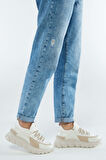 Tamer Tanca Kadın Vegan Beyaz Sneakers & Spor Ayakkabı 758 105505 BN AYK SK22/23 BEYAZ/BEJ
