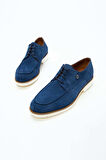 Tamer Tanca Erkek Hakiki Deri Mavi Süet Casual Ayakkabı 537 13199 ERK AYK Y23 BLUETTE SUET
