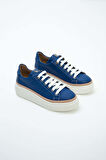 Tamer Tanca Kadın Hakiki Deri Saks Floter Sneakers & Spor Ayakkabı 937 5022-09 BN AYK Y23 SAKS FLOTER