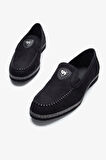 Giampiero Nicola Stephan Erkek Siyah Nubuk Hakiki Deri Loafer Ayakkabı 664 L40262 ERK AYK Y23