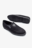 Giampiero Nicola Stephan Erkek Siyah Nubuk Hakiki Deri Loafer Ayakkabı 664 L40262 ERK AYK Y23