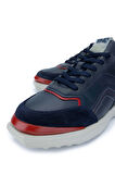 Tamer Tanca Erkek Hakiki Deri Lacivert Sneakers & Spor Ayakkabı 698 1060-3 ERK AYK SK23/24 LACI/BORDO