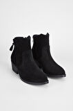 Valmenti Kadın Siyah Süet Hakiki Deri Casual Bot 231 2064 BN BOT SK23/24