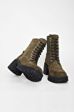 Valmenti Kadın Haki Süet Deri Casual Bot 33 27510 BN BOT SK23/24