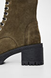 Valmenti Kadın Haki Süet Deri Casual Bot 33 27510 BN BOT SK23/24