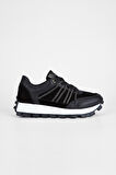 Valmenti Kadın Siyah Süet Hakiki Deri Sneakers & Spor Ayakkabı 775 357205 BN AYK SK23/24