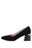 Tamer Tanca Kadın Hakiki Deri Siyah Süet Topuklu Ayakkabı 923 762-1 BN AYK SK23/24 SIYAH SUET