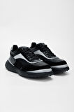Valmenti Erkek Siyah\Gri Hakiki Deri Sneakers & Spor Ayakkabı 698 1060-4 ERK AYK SK23/24