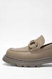 Tamer Tanca Kadın Vegan Bej Loafer Ayakkabı 817 2397 BN AYK SK23/24 VIZON FLTR