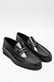 Tamer Tanca Erkek Hakiki Deri Siyah Loafer Ayakkabı 342 7876 ERK AYK SK23/24 SIYAH GYK