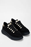 Tamer Tanca Kadın Vegan Siyah Süet Sneakers & Spor Ayakkabı 1009 1009 BN AYK SK23/24 SIYAH SUET