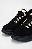 Tamer Tanca Kadın Vegan Siyah Süet Sneakers & Spor Ayakkabı 1009 1009 BN AYK SK23/24 SIYAH SUET
