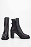 Tamer Tanca Kadın Hakiki Deri Siyah Deri Topuklu Bot 775 900 BN BOT SK23/24 SIYAH DR