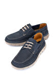 Tamer Tanca Erkek Hakiki Deri Lacivert Nubuk Casual Ayakkabı 128 241280 ERK AYK Y24 LACI NBK