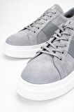 Valmenti MessiErkek Gri Süet Hakiki Deri Sneakers & Spor Ayakkabı 352 20434 ERK AYK Y24