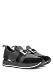 Tamer Tanca Kadın Hakiki Siyah Deri Sneakers & Spor Ayakkabı 923 TT-900 BN AYK Y24 SIYAH DR