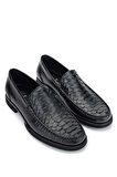 Tamer Tanca Erkek Hakiki Deri Siyah Yılan Loafer Ayakkabı 1008 1453 ERK AYK Y24 SYH YLN/SYH