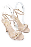 Tamer Tanca Kadın Vegan Bej Rugan Topuklu Sandalet 828 8380 BN SNDLT Y24 BEJ RGN