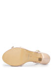 Tamer Tanca Kadın Vegan Bej Rugan Topuklu Sandalet 828 8380 BN SNDLT Y24 BEJ RGN