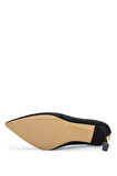 Tamer Tanca Kadın Vegan Siyah/Gold Stiletto Ayakkabı 886 1988 BN AYK SK23/24 SYH SUET/GOLD