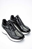 Tamer Tanca Kadın Hakiki Deri Siyah Rugan Sneakers & Spor Ayakkabı 936 62176 BN AYK Y24 SIYAH RGN